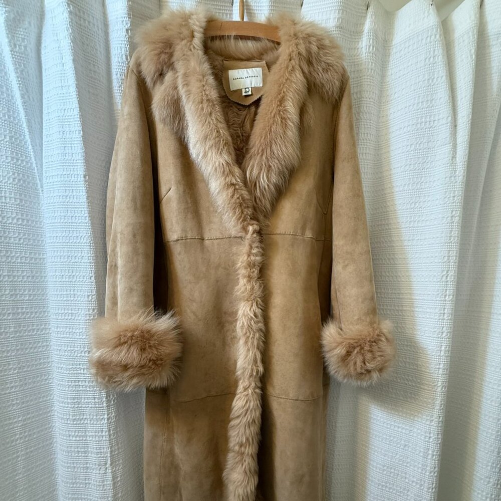 Vintage Banana Republic “Penny Lane” Shearling Maxi Coat – Genuine Lambskin